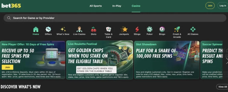 bet365 Casino Lobby